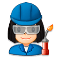 Emoji 👩🏻‍🏭 Operaia: Carnagione Chiara su Samsung Experience 8.0.