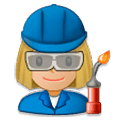 👩🏼‍🏭 Emoji Operaria: Tono De Piel Claro Medio en Samsung Experience 8.0.