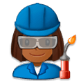 👩🏾‍🏭 Emoji Fabrikarbeiterin: mitteldunkle Hautfarbe Samsung Experience 8.0.