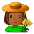 👩🏾‍🌾 Emoji Agricultora: Tono De Piel Oscuro Medio en Samsung Experience 8.0.