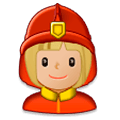 👩🏼‍🚒 Emoji Feuerwehrfrau: mittelhelle Hautfarbe Samsung Experience 8.0.