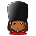 💂🏾‍♀️ Emoji Guardia Mujer: Tono De Piel Oscuro Medio en Samsung Experience 8.0.