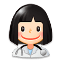 Émoji 👩🏻‍⚕️ Professionnelle De La Santé : Peau Claire sur Samsung Experience 8.0.