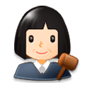 👩🏻‍⚖️ Emoji Juíza: Pele Clara na Samsung Experience 8.0.