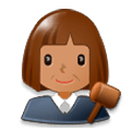 👩🏽‍⚖️ Emoji Jueza: Tono De Piel Medio en Samsung Experience 8.0.