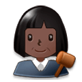 👩🏿‍⚖️ Emoji Juíza: Pele Escura na Samsung Experience 8.0.