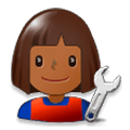 👩🏾‍🔧 Emoji Mecânica: Pele Morena Escura na Samsung Experience 8.0.