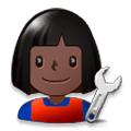 Emoji 👩🏿‍🔧 Meccanico Donna: Carnagione Scura su Samsung Experience 8.0.