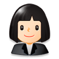Émoji 👩🏻‍💼 Employée De Bureau : Peau Claire sur Samsung Experience 8.0.