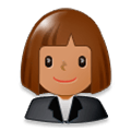 Émoji 👩🏽‍💼 Employée De Bureau : Peau Légèrement Mate sur Samsung Experience 8.0.