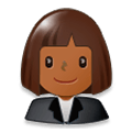 👩🏾‍💼 Emoji Funcionária De Escritório: Pele Morena Escura na Samsung Experience 8.0.