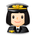 Émoji 👩🏻‍✈️ Pilote Femme : Peau Claire sur Samsung Experience 8.0.