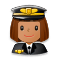 Émoji 👩🏽‍✈️ Pilote Femme : Peau Légèrement Mate sur Samsung Experience 8.0.