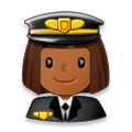 👩🏾‍✈️ Emoji Piloto De Avião Mulher: Pele Morena Escura na Samsung Experience 8.0.