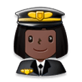 👩🏿‍✈️ Emoji Piloto De Avião Mulher: Pele Escura na Samsung Experience 8.0.