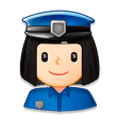 👮🏻‍♀️ Emoji Agente De Policía Mujer: Tono De Piel Claro en Samsung Experience 8.0.