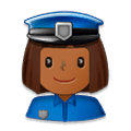 👮🏾‍♀️ Emoji Agente De Policía Mujer: Tono De Piel Oscuro Medio en Samsung Experience 8.0.