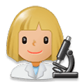 👩🏼‍🔬 Emoji Cientista Mulher: Pele Morena Clara na Samsung Experience 8.0.