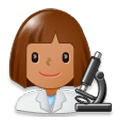 👩🏽‍🔬 Emoji Cientista Mulher: Pele Morena na Samsung Experience 8.0.