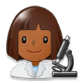 👩🏾‍🔬 Emoji Cientista Mulher: Pele Morena Escura na Samsung Experience 8.0.
