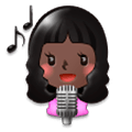 👩🏿‍🎤 Emoji Cantante Mujer: Tono De Piel Oscuro en Samsung Experience 8.0.