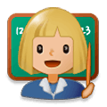 Émoji 👩🏼‍🏫 Enseignante : Peau Moyennement Claire sur Samsung Experience 8.0.