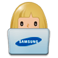 Émoji 👩🏼‍💻 Informaticienne : Peau Moyennement Claire sur Samsung Experience 8.0.