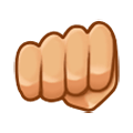 👊🏼 Emoji Puño Cerrado: Tono De Piel Claro Medio en Samsung Experience 8.0.