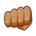Emoji 👊🏽 Pugno Chiuso: Carnagione Olivastra su Samsung Experience 8.0.