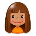 👧🏽 Emoji Niña: Tono De Piel Medio en Samsung Experience 8.0.
