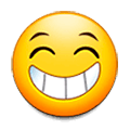 😁 Emoji Rosto Contente Com Olhos Sorridentes na Samsung Experience 8.0.