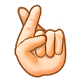 🤞🏻 Emoji Hand mit gekreuzten Fingern: helle Hautfarbe Samsung Experience 8.0.