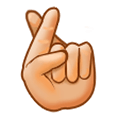 🤞🏼 Emoji Dedos Cruzados: Pele Morena Clara na Samsung Experience 8.0.