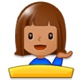 💁🏽 Emoji Persona De Mostrador De Información: Tono De Piel Medio en Samsung Experience 8.0.