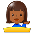 💁🏾 Emoji Infoschalter-Mitarbeiter(in): mitteldunkle Hautfarbe Samsung Experience 8.0.