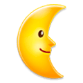 🌜 Emoji Luna De Cuarto Menguante Con Cara en Samsung Experience 8.0.