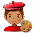 Emoji 👨🏽‍🎨 Artista Uomo: Carnagione Olivastra su Samsung Experience 8.0.