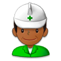 👷🏾‍♂️ Emoji Obrero Hombre: Tono De Piel Oscuro Medio en Samsung Experience 8.0.