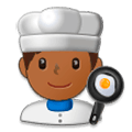 👨🏾‍🍳 Emoji Cozinheiro: Pele Morena Escura na Samsung Experience 8.0.