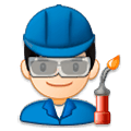 👨🏻‍🏭 Emoji Operário: Pele Clara na Samsung Experience 8.0.