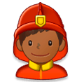 👨🏾‍🚒 Emoji Bombeiro: Pele Morena Escura na Samsung Experience 8.0.