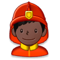 Emoji 👨🏿‍🚒 Pompiere Uomo: Carnagione Scura su Samsung Experience 8.0.