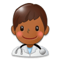 👨🏾‍⚕️ Emoji Profesional Sanitario Hombre: Tono De Piel Oscuro Medio en Samsung Experience 8.0.
