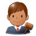 👨🏽‍⚖️ Emoji Juiz: Pele Morena na Samsung Experience 8.0.