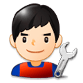 👨🏻‍🔧 Emoji Mechaniker: helle Hautfarbe Samsung Experience 8.0.