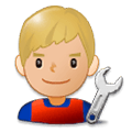 Emoji 👨🏼‍🔧 Meccanico Uomo: Carnagione Abbastanza Chiara su Samsung Experience 8.0.