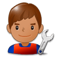 Emoji 👨🏽‍🔧 Meccanico Uomo: Carnagione Olivastra su Samsung Experience 8.0.