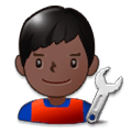 Emoji 👨🏿‍🔧 Meccanico Uomo: Carnagione Scura su Samsung Experience 8.0.