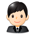 👨🏻‍💼 Emoji Funcionário De Escritório: Pele Clara na Samsung Experience 8.0.