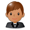 Emoji 👨🏽‍💼 Impiegato: Carnagione Olivastra su Samsung Experience 8.0.
